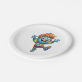 Plato de Cumpleaños Fiesta Infantil Niño Feliz ペーパープレート (アングル)