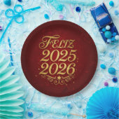 Plato de Papel con Diseño “Feliz 2025–2026” | Deco ペーパープレート (パーティー)