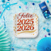 Plato de Papel con Diseño “Feliz 2025–2026” | Deco ペーパープレート (パーティー)