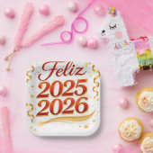 Plato de Papel con Diseño “Feliz 2025–2026” | Deco ペーパープレート (パーティー)