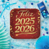 Plato de Papel con Diseño “Feliz 2025–2026” | Deco ペーパープレート (パーティー)