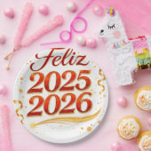 Plato de Papel con Diseño “Feliz 2025–2026” | Deco ペーパープレート (パーティー)
