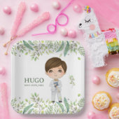 Plato de papel cuadrado HUGO Primera Comunión ペーパープレート (パーティー)