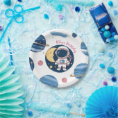 Plato De Papel Cumpleaños Astronauta Pink Blue ペーパープレート (パーティー)