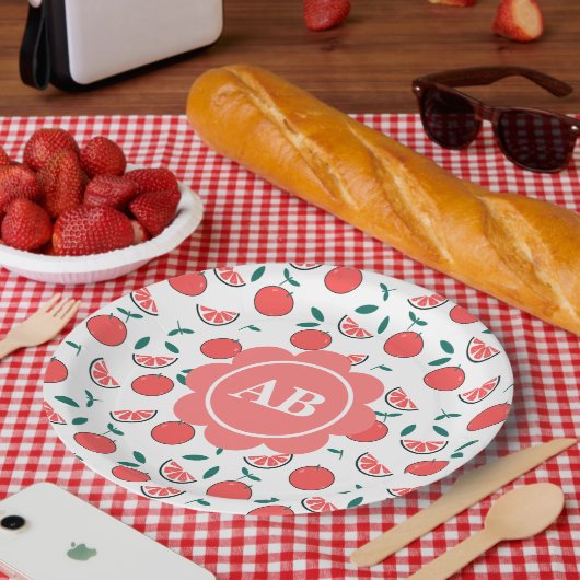 Plato de papel diseño melocotones ペーパープレート (ピクニック)