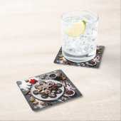 Plato de papel navidad 1 - 001 スクエアペーパーコースター (インサイチュ)