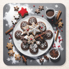 Plato de papel navidad 1 - 001 スクエアペーパーコースター