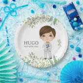 Plato de papel redondo HUGO Primera Comunión ペーパープレート (パーティー)
