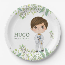 Plato de papel redondo HUGO Primera Comunión ペーパープレート