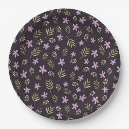 Plato de papel Violetas y flores silvestres ペーパープレート