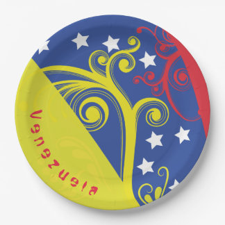 plato decorado de papel I Love Venezuela ペーパープレート