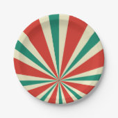 Plato Papel Radial Verde, Rojo y Crema ペーパープレート (正面)