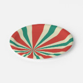 Plato Papel Radial Verde, Rojo y Crema ペーパープレート (アングル)