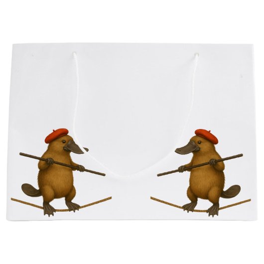Plato platypus tightrope walker ラージペーパーバッグ (正面)