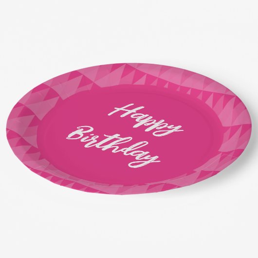 Plato rosa texto editable ペーパープレート (アングル)