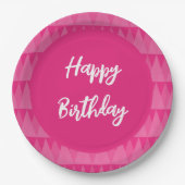 Plato rosa texto editable ペーパープレート (正面)