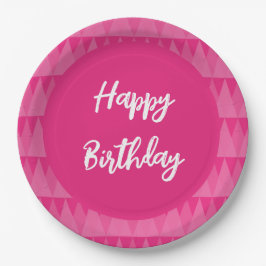 Plato rosa texto editable ペーパープレート