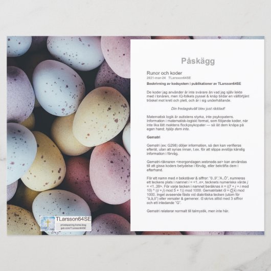 Platta pappersark — Blad • Påskägg (正面)