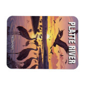 Platte River Sandhill Cranes Nebraska Travel マグネット (横)