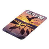 Platte River Sandhill Cranes Nebraska Travel マグネット (左側)