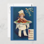 Platter and Wishboneでトルコとシェフ ポストカード (正面/裏面)