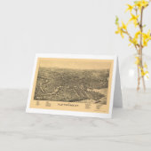 PlattsburghのNYのパノラマ式の地図- 1899年 カード (黄色い花)