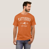 Plattsburgh New York Ny Athletic Sports funny Tシャツ (正面フル)