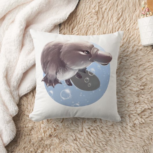 Platypusのかわいく小さいイラストレーション-枕 クッション (ブランケット)