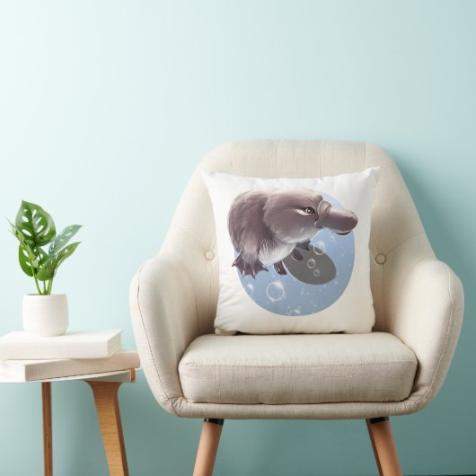 Platypusのかわいく小さいイラストレーション-枕 クッション (椅子)