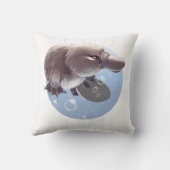 Platypusのかわいく小さいイラストレーション-枕 クッション (裏面)