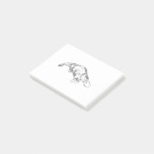 Platypusリアル白黒イラストレーション ポストイット (アングル)