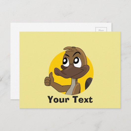 Platypus与えの親指の漫画はがき ポストカード (正面/裏面)