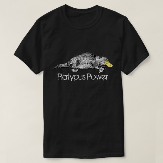Platypus力のオーストラリアのカモノハシ目の特性 Tシャツ (デザイン正面)
