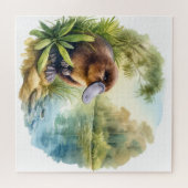 Platypus at the River REF75 - Watercolor ジグソーパズル (横)