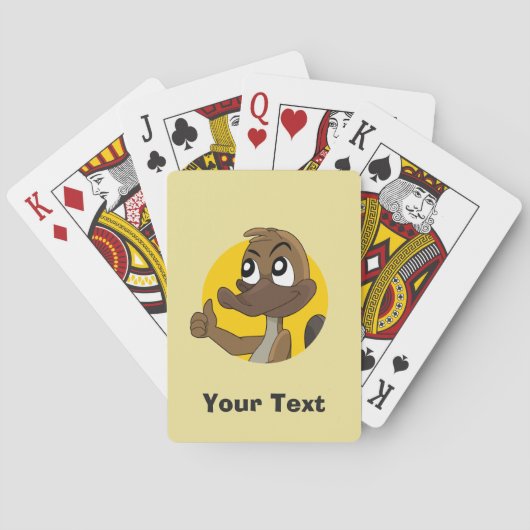 Platypus giving thumbs up cartoon playing cards トランプ (裏面)