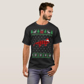 Platypus Red Plaid Ugly Christmas Sweater Matching Tシャツ (正面フル)