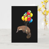 Platypus with Ballons カード (黄色い花)