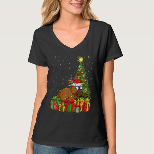 Platypus   Xmas Holiday Santa Platypus Christmas T Tシャツ (正面)
