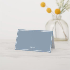 Platzkarte Doppelseitig Hochzeit Dusty Blue 01 プレイスカード