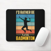 Play Badminton Shuttle Retro Badminton Player Game マウスパッド (マウス)