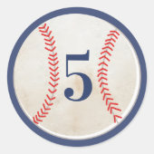 Play Ball Baseball Birthday Sticker | Kids Party ラウンドシール (正面)