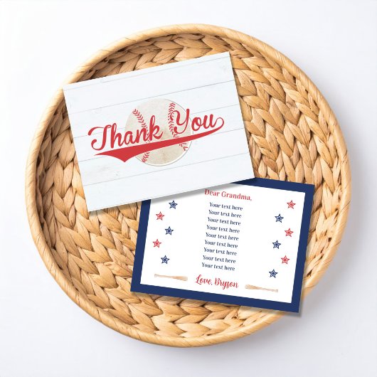 Play Ball Baseball Birthday Thank You Card サンキューカード