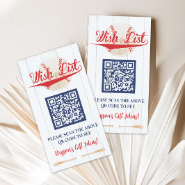 Play Ball Baseball Birthday Wish List Card エンクロージャーカード