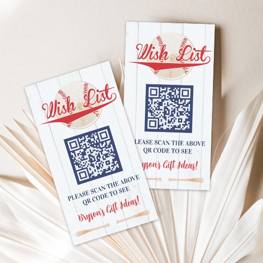 Play Ball Baseball Birthday Wish List Card エンクロージャーカード