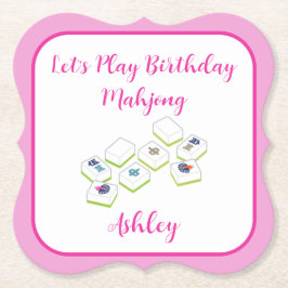 Play Birthday Mahjong PERSONALIZE ペーパーコースター
