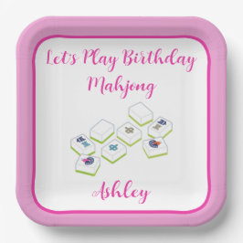 Play Birthday Mahjong PERSONALIZE ペーパープレート