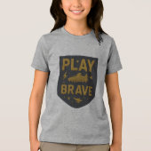 Play Brave Football Embroidered Design トライブレンドＴシャツ (正面)