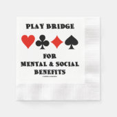 Play Bridge For Mental Social Benefits Card Suits 縁ありカクテルナプキン (正面)
