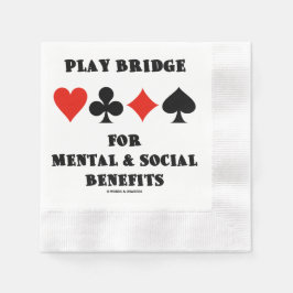 Play Bridge For Mental Social Benefits Card Suits 縁ありカクテルナプキン