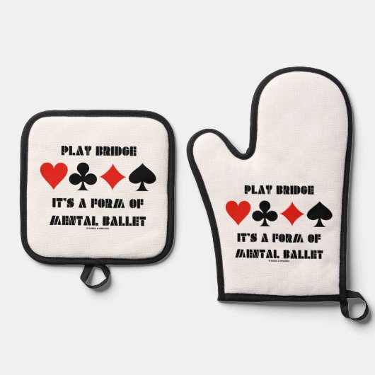 Play Bridge It's A Form Of Mental Ballet 鍋つかみ&鍋敷きセット (正面)